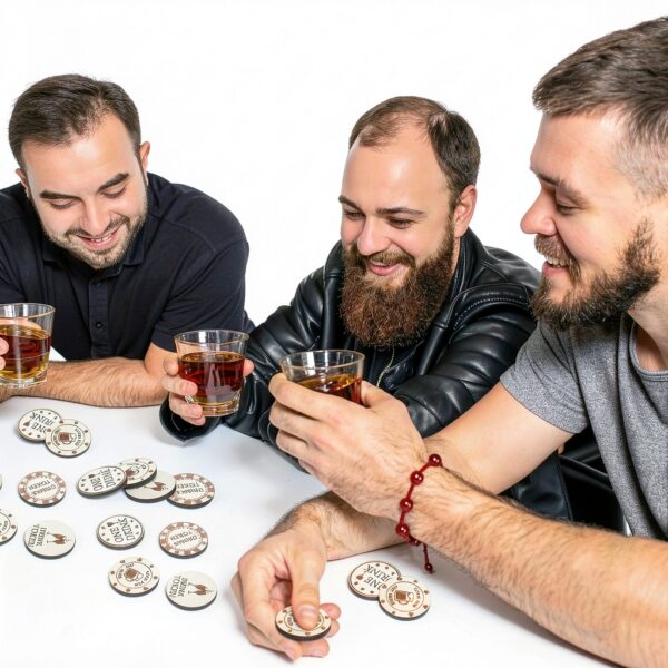 Motionchic Wooden Drink Tokens Poker Chips Party Supplies-2