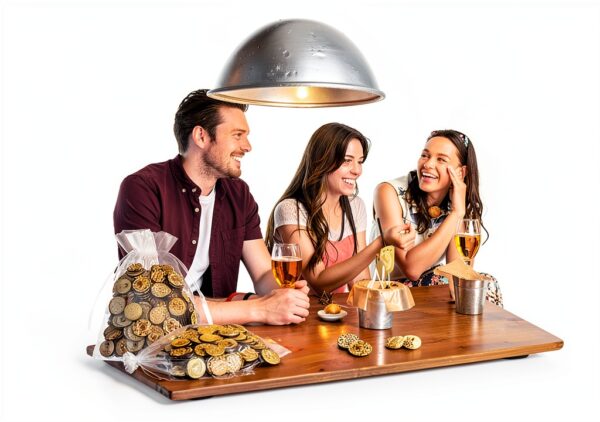 Motionchic Wooden Drink Tokens Poker Chips Party Supplies-5